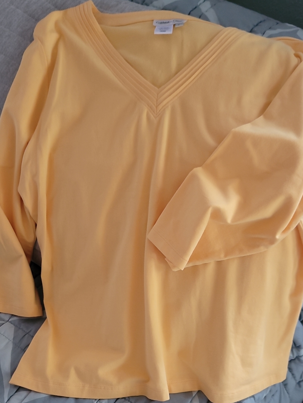 Coldwater Creek Soft Sunflower Yellow V-Neck Top